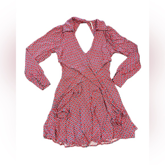 Free People It Takes Two Mini Dress Women’s Size Large Open Back V Neck - Picture 3 of 10